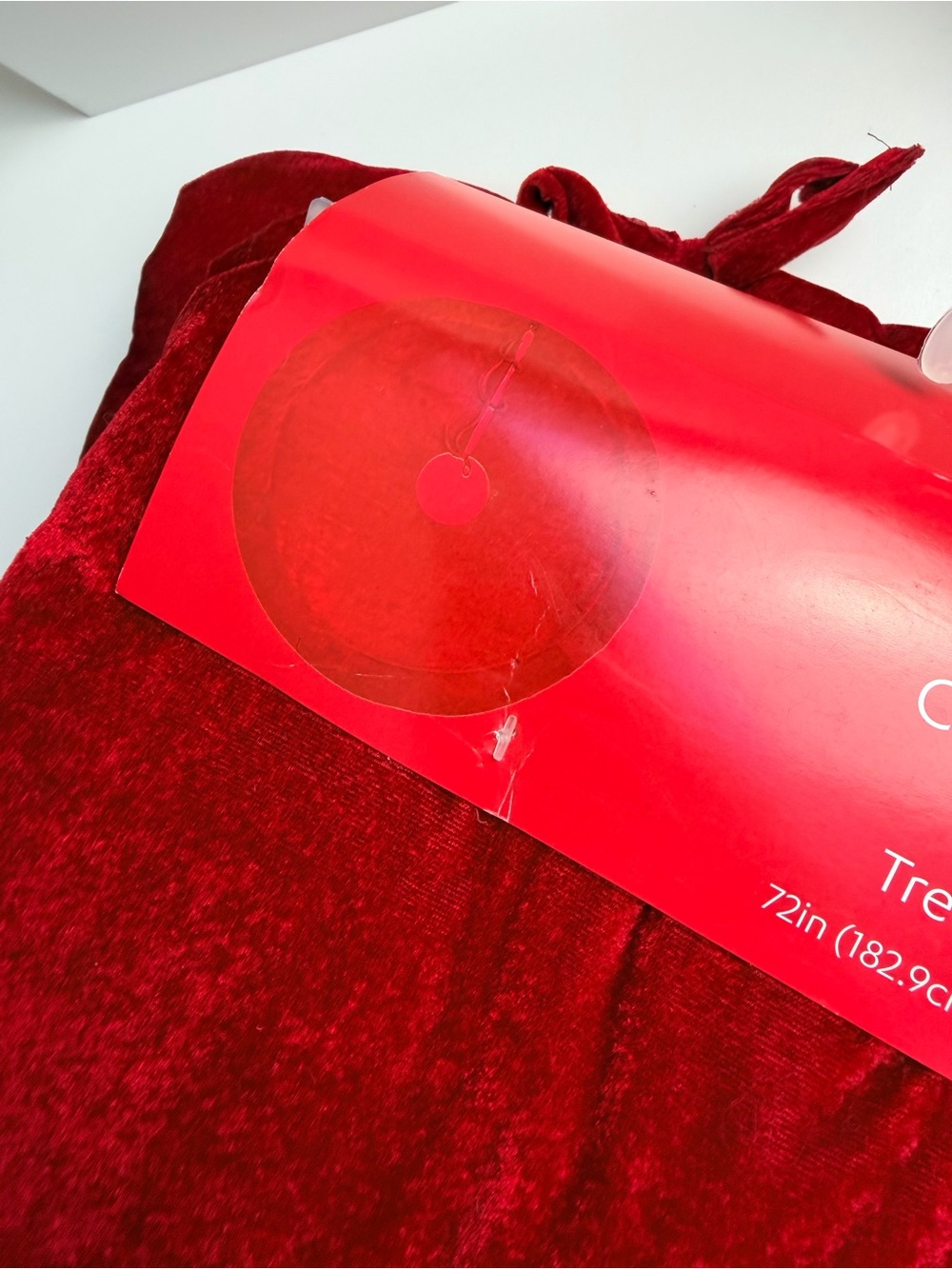 At Home 72 inch Oversized Red Velvet Tree Skirt NWT Holiday Christmas - Picture 2 of 8